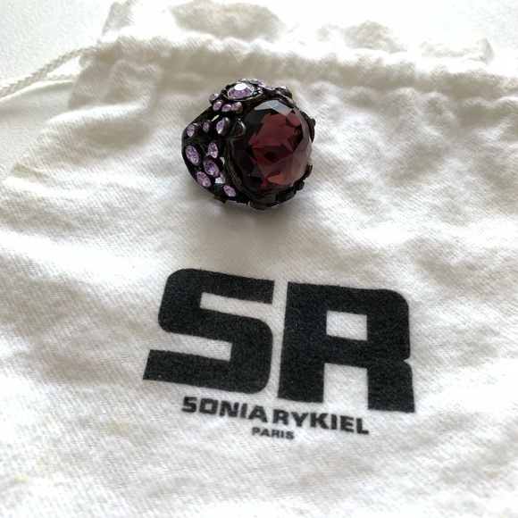 Sonia Rykiel dark purple crystal ring - Picture 1 of 8